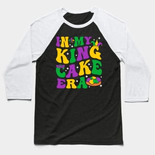 Retro In My King Cake Era Mardi Gras Women Men Baseball T-Shirt